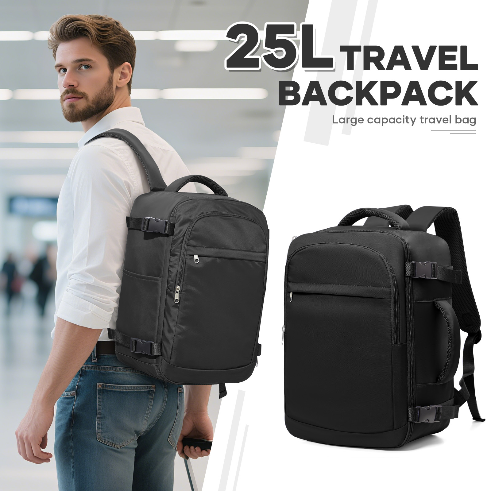 Drone Backpack - Under Seat Reiserucksack Ryanair 40x20x25 Flugzeug-Reiserucksack