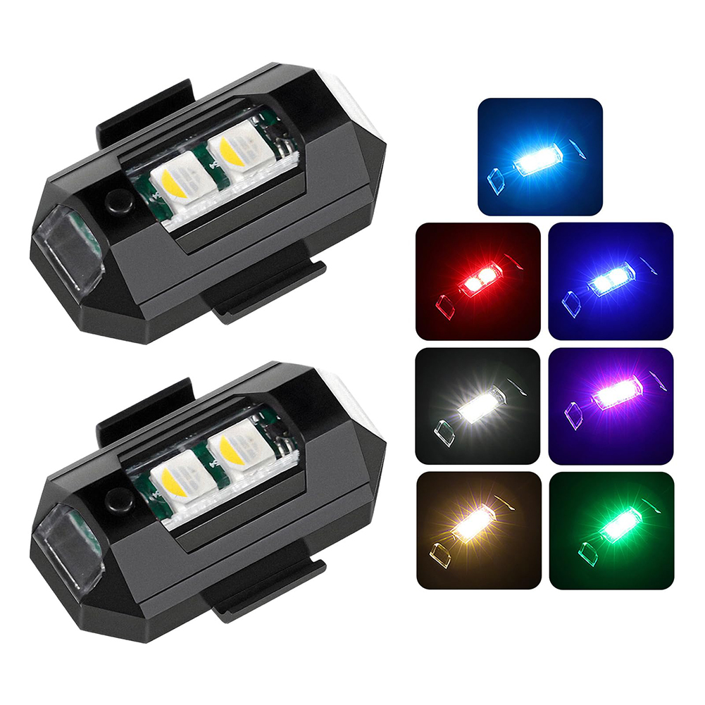 Drone Beacon Light - 2 Stück Mini-LED-Blitzlichter, dekorativ, 7 Farben